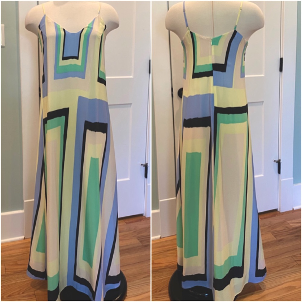 BNWT Anthropologie Maeve Spaghetti Strap Scarf Print Maxi Dress - XS